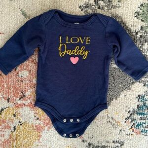 I Love Daddy Baby Girl Long Sleeve Onesie HB 6-9 Months euc